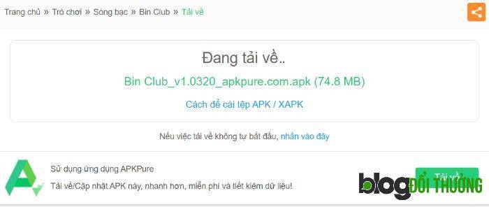 Tải game Bin club về cho PC thông qua APK
